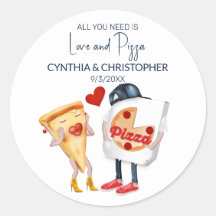 Mariage drôle d'amour et de pizza