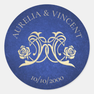 Sticker Rond Mariage du château Rose enchanté