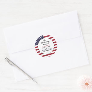 Sticker Rond Mariage du drapeau américain