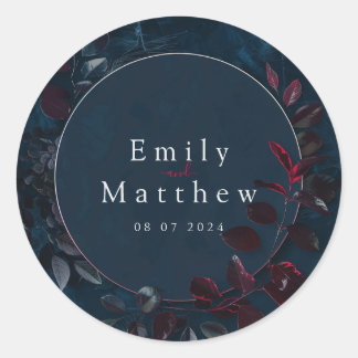 Sticker Rond Mariage du jardin de minuit enchanté