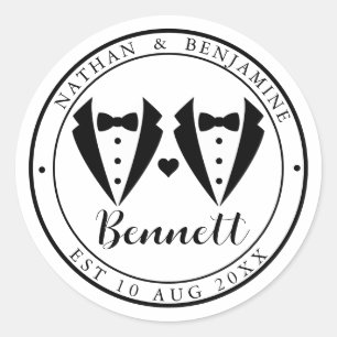 Sticker Rond Mariage du mariage gay moderne