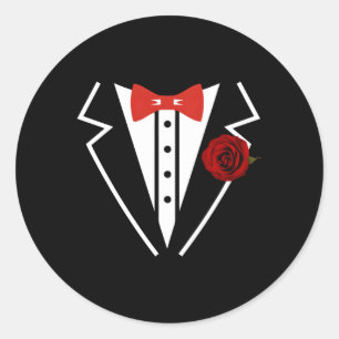 Sticker Rond Mariage du Mariage Tuxedo Fake Tux Bachelor