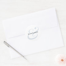 Mariage Dusty Blue & Monogramme | Enveloppe