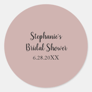 Sticker Rond Mariage Dusty Rose  personnalisé Fête des mariées 