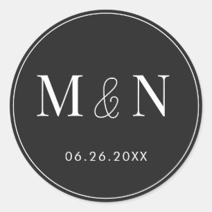 Sticker Rond Mariage Eerie noir et blanc