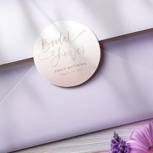 Sticker Rond Mariage élégant avec dégradé de rose doré