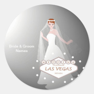 Sticker Rond Mariage En Fabrique Las Vegas "Spotlight Bride" St