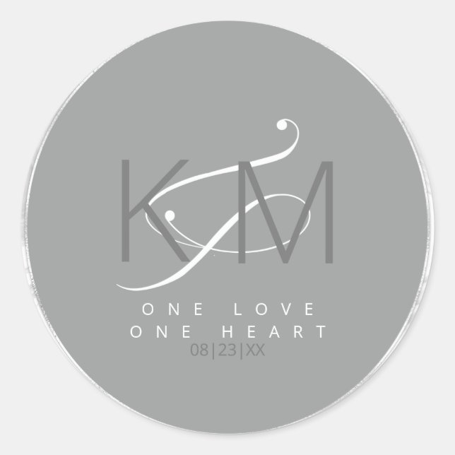 Sticker Rond Mariage en marbre liquide Neutres V2 ID888 (Devant)