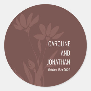 Sticker Rond Mariage en silhouette moderne et en terre personna