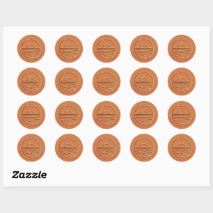 Sticker Rond Mariage en terre cuite dorée