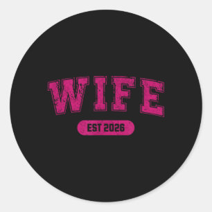 Sticker Rond Mariage Enterrement de Vie de Garçon Femme et Mari