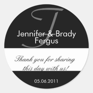 Sticker Rond Mariage Épouse et chambre Monogramme F Favoriser S