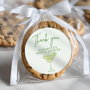 Sticker Rond Mariage et Margaritas Fête de Mariée Rétro Dessiné