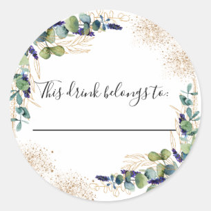 Sticker Rond Mariage eucalyptus cette boisson appartient à