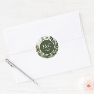 Sticker Rond Mariage extérieur aquarelle