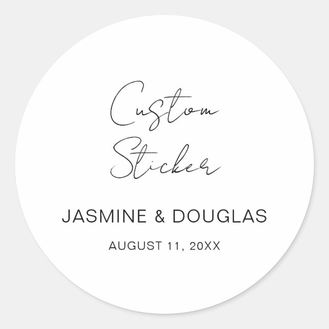 Sticker Rond Mariage Favor Bridesmaid Douche Fabriquée Pour Vou (Devant)
