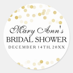 Sticker Rond Mariage Favor Tag Faux Gold Foil Parties scintilla