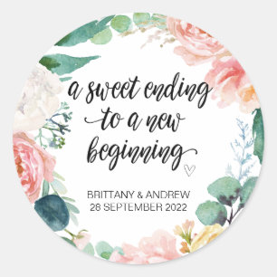 Sticker Rond Mariage Favor Traitement Sac Jam Jar Sweet Début C