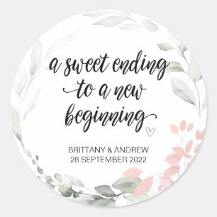 Sticker Rond Mariage Favor Traitement Sac Jam Jar Sweet Début C