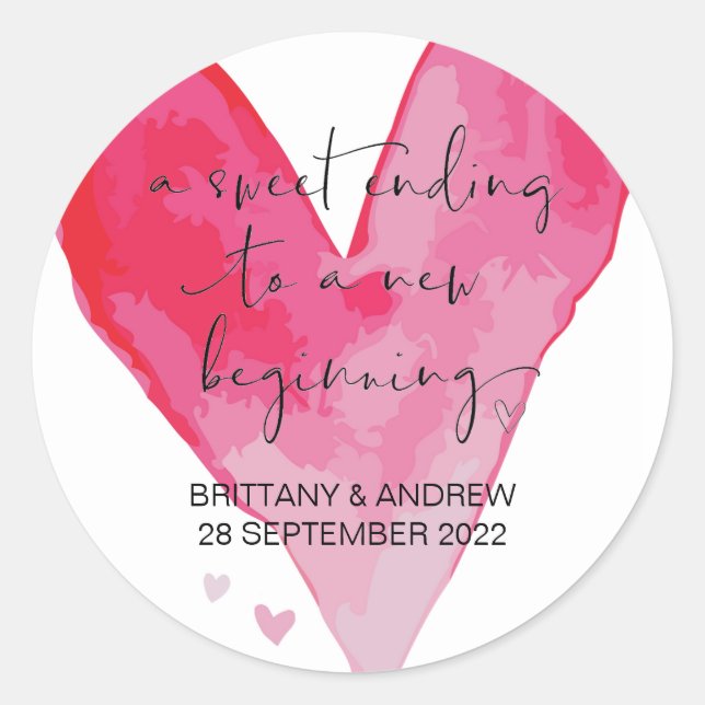 Sticker Rond Mariage Favor Traiter Sac Jam Jar Sweet Début (Devant)