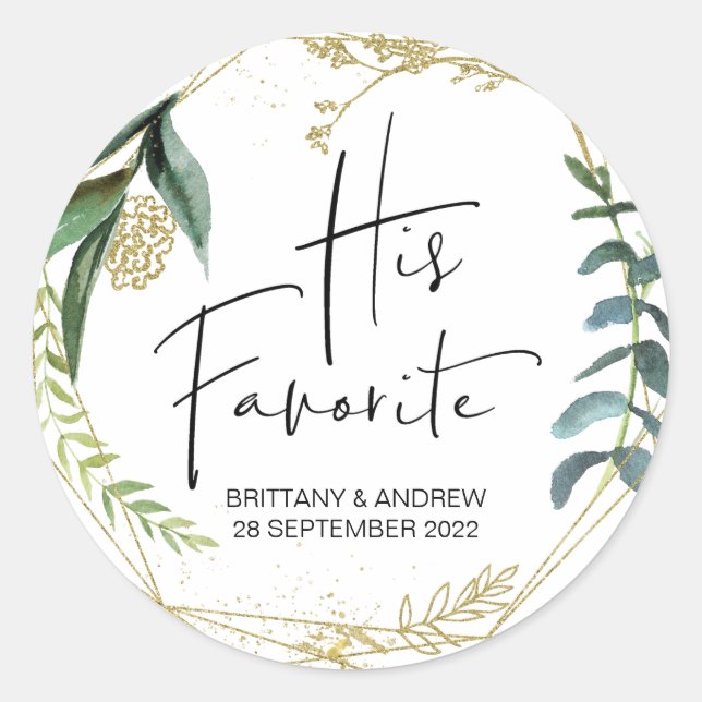 Sticker Rond Mariage Favoriser Sa Boîte De Traitement Préférée  (Devant)