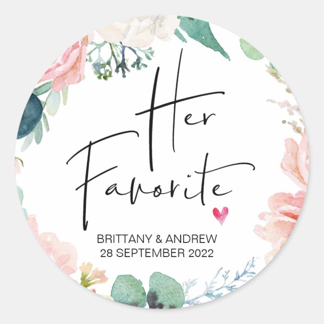 Sticker Rond Mariage Favoriser sa boîte de traitement préférée  (Devant)
