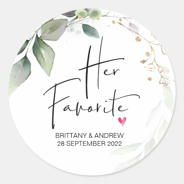 Sticker Rond Mariage Favoriser sa boîte de traitement préférée  (Devant)