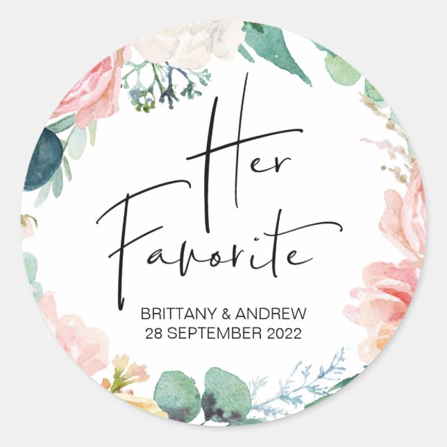 Sticker Rond Mariage Favoriser sa boîte de traitement préférée  (Devant)