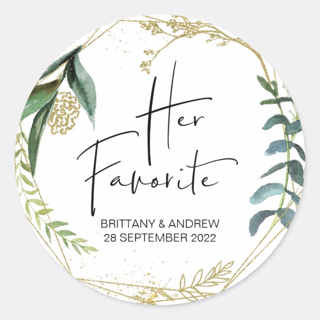 Sticker Rond Mariage Favoriser sa boîte de traitement préférée  (Devant)