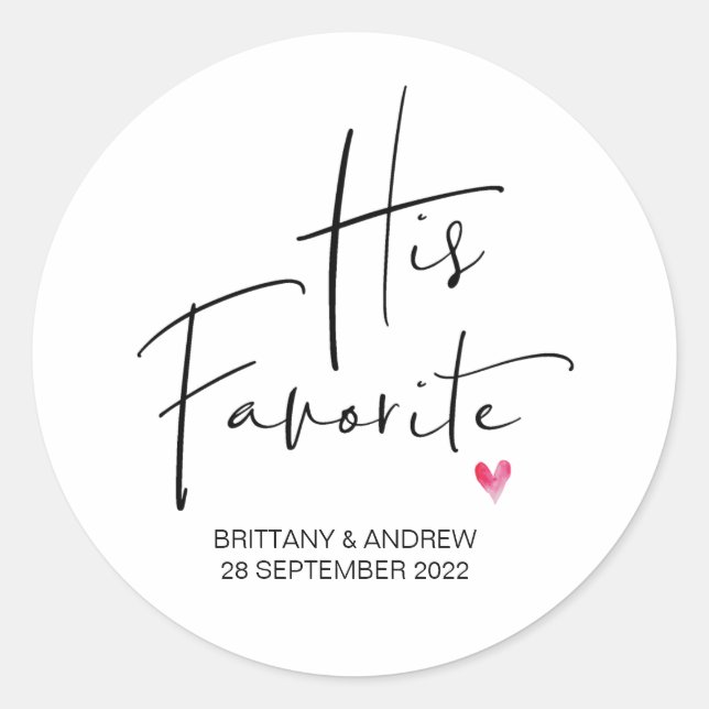 Sticker Rond Mariage Favoriser Sa Boîte De Traitement Préférée  (Devant)