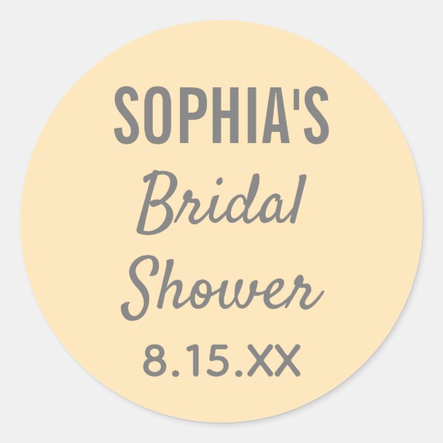Sticker Rond Mariage Fête des mariées Peach Typographie moderne (Devant)