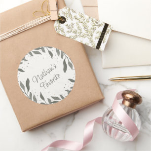 Sticker Rond Mariage Feuille Inspiriity Groom Favorite Simple