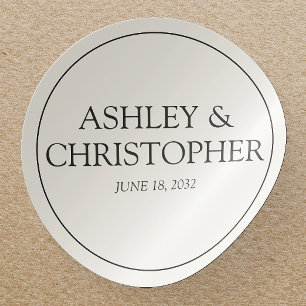 Sticker Rond Mariage Fleur sauvage couleur d'eau violet
