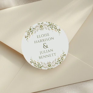 Sticker Rond Mariage Fleur sauvage écologique
