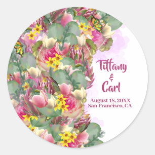 Sticker Rond Mariage Fleur sauvage végétal