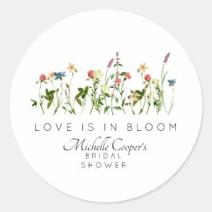 Sticker Rond Mariage Fleurissant : Shower de Mariée