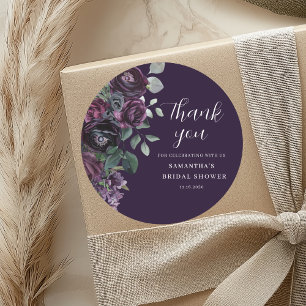 Sticker Rond Mariage Fleuriste Sombre Violet