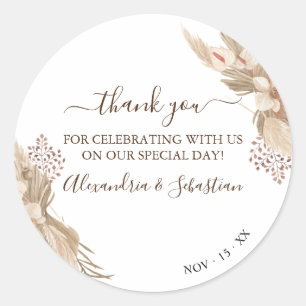 Sticker rond Mariage Floral