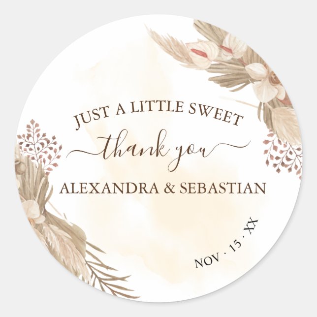 Sticker rond Mariage Floral (Devant)