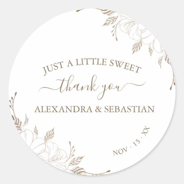 Sticker rond Mariage Floral (Devant)