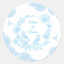 Mariage Floral Bleu 💙 Noms Personnalisés
