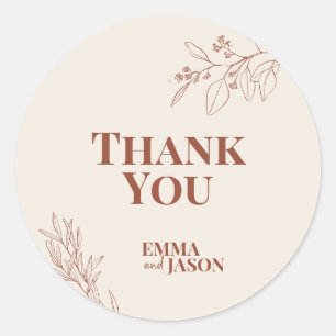 Sticker rond Mariage floral Boho