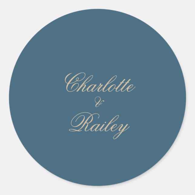 Sticker Rond Mariage Floral Boho de la Marine (Devant)
