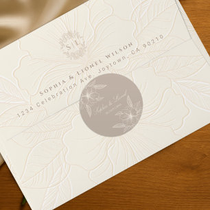 Sticker Rond Mariage floral élégant minimal