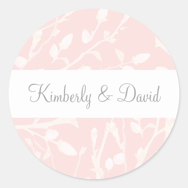 Sticker Rond Mariage floral flush florissant (Devant)