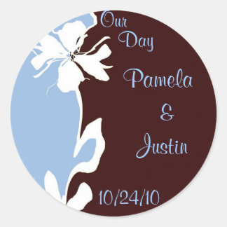 Sticker Rond Mariage floral moderne