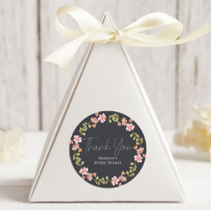 Sticker Rond Mariage Floral Rose Poussiéreux Violet