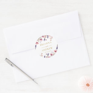 Sticker Rond Mariage Floral spécifique au client