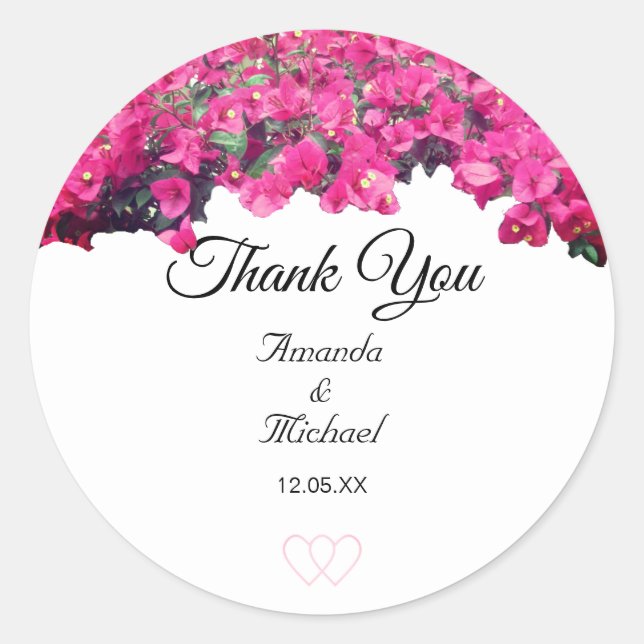 Sticker Rond Mariage floral tropical (Devant)