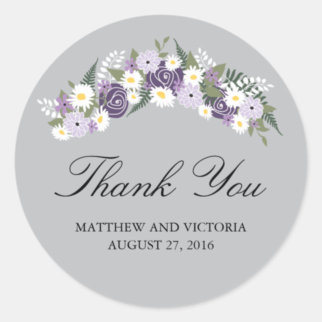 Sticker Rond Mariage Floral Wreath (Devant)